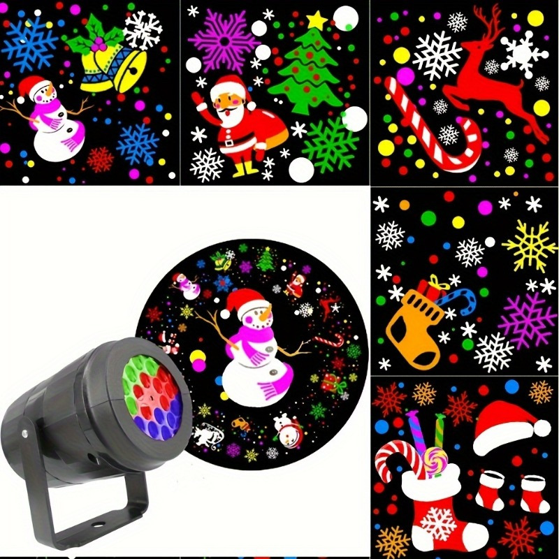 1pc   christmas led projector light usb powered rgb color changing night light with snowflakes santa hats   auto rotating holiday decorations for home party window no batteries needed plug and play christmas decoration festive lighting   design polished     Product details 2