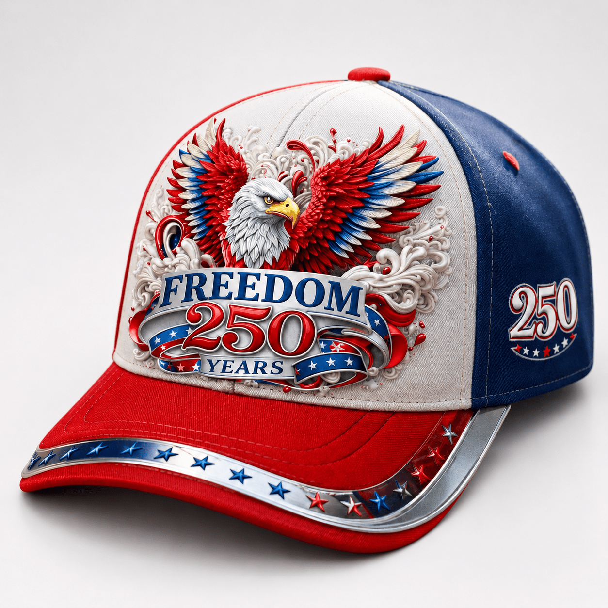 TEMU Usa 250 Years Patriotic Baseball , American Flag Eagle Graphic Print Trucker Hat For Men, Day Gifts