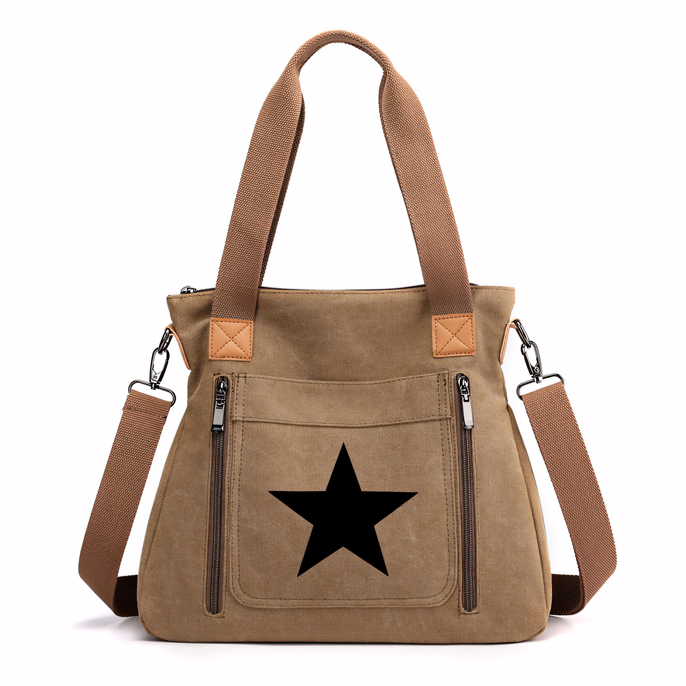 TEMU Star-patterned Large-capacity Tote Bag, Fashionable Printed Crossbody Bag, Lightweight Daily Shoulder Bag, Essential For Travel, Trendy And