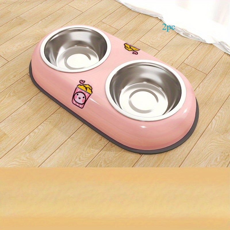 Customizable Engraved Stainless Steel Double Bowl for Dogs and Cats