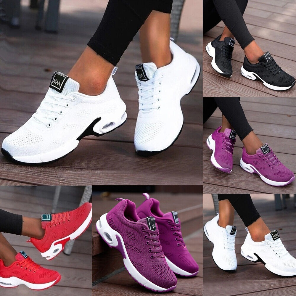 sneakers womens lace up flat trainers for running comfortable for fitness and gym activities   in   sizes