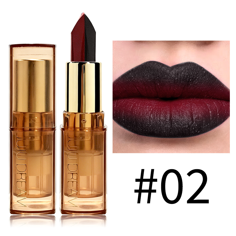 TEMU Lipstick - Matte & Shimmer 2-in-1 Gothic Lip Color, Long-lasting Waterproof Non-smudge Formula, Gradient Smoky Lip Makeup For Types, Perfect For