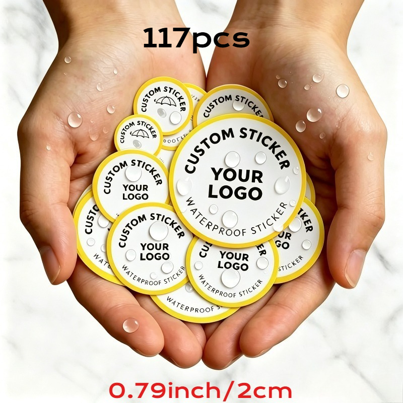 TEMU [custom] 1.5/2//3.0cm Personalized Stickers, Small Size Stickers, Custom Logos, Images, Christmas, New Year Theme, Text Creative Cartoon,