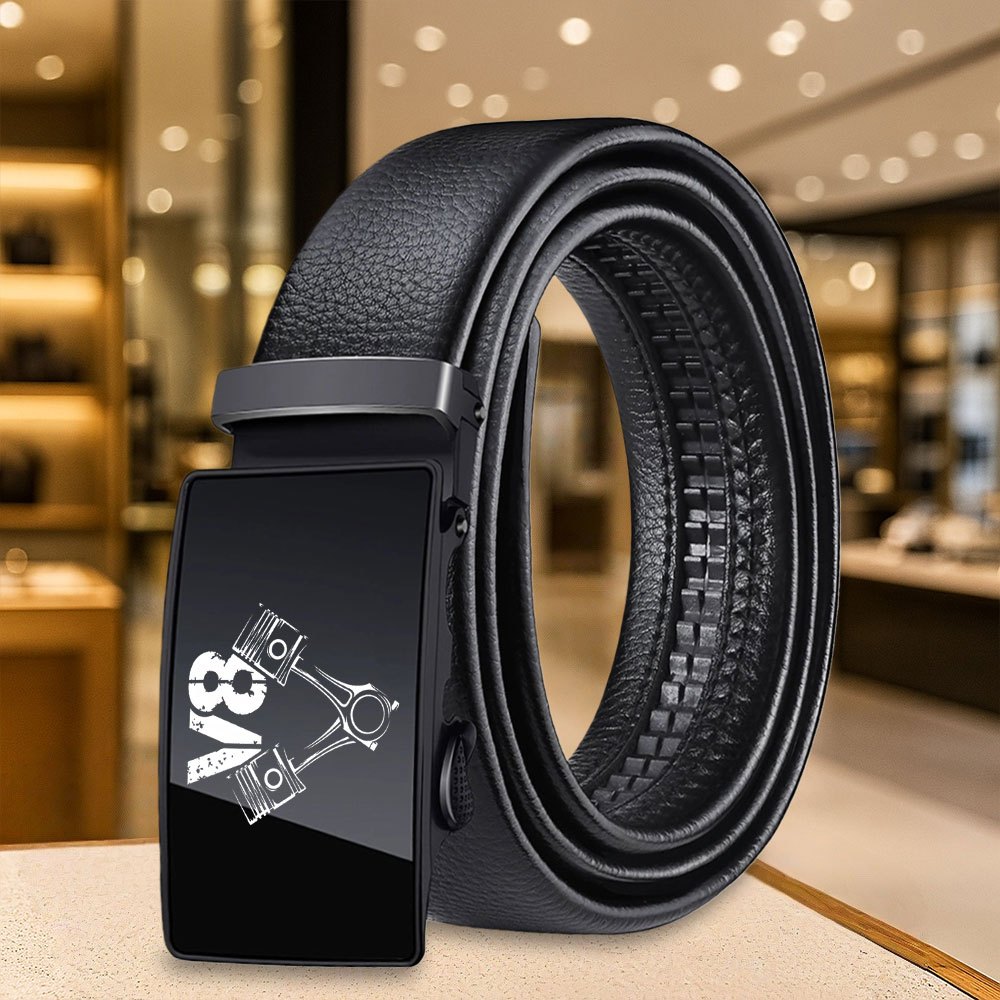 TEMU 1pc Versatile Exquisite Fashion Men's Novelty Belt, Premium Solid Color Belt, Denim Jeans Exquisite Belt, V8 Printed, Trendy Style Product,