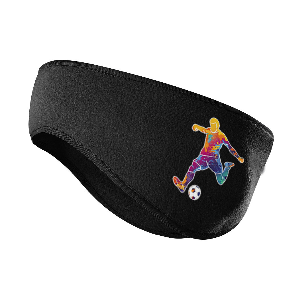 Image of A "colorful Soccer Player" Print Autumn/winter Headscarf Ear Warmer, Suitable For Men And Women