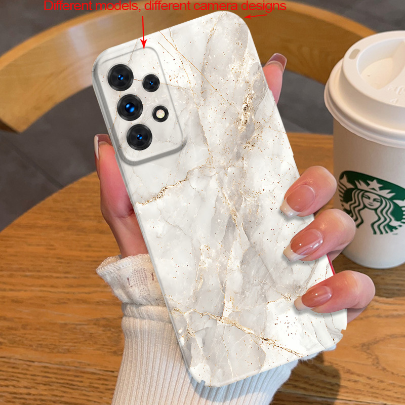 TEMU -one Shock-resistant Hard Shell Phone Case With A Luxurious Quicksand Marble Design, Suitable For For For Galaxy Models, Perfect As A Protective