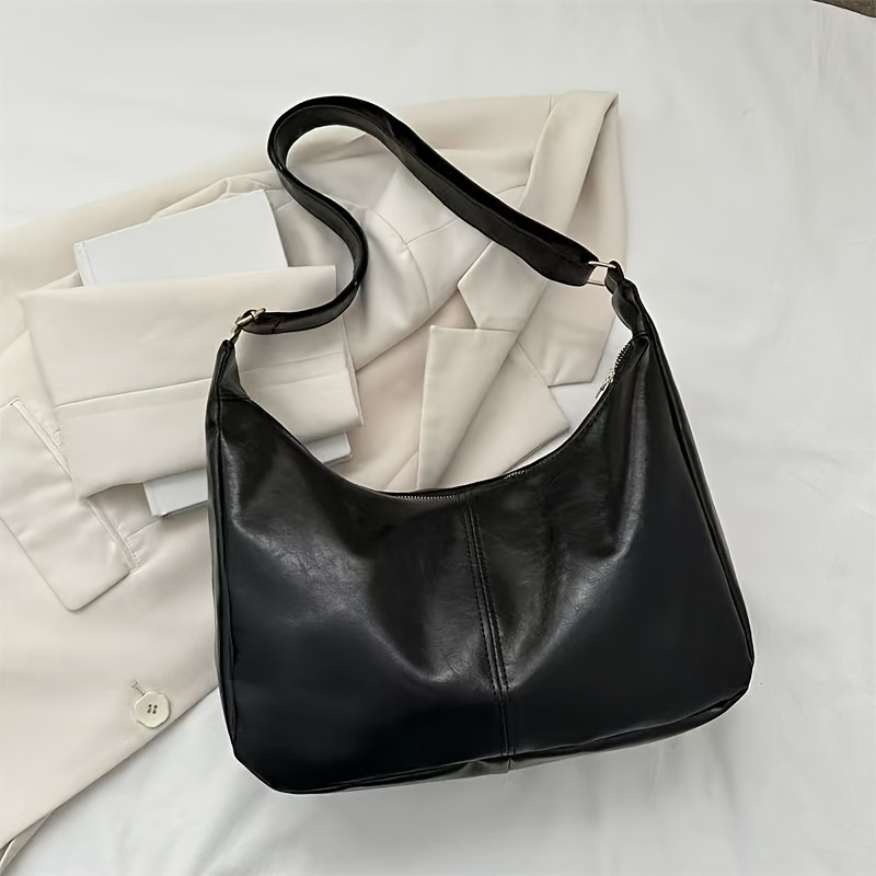 [2 Colors From] A Women's Large-capacity Tote Bag And Crossbody Bag | Elegant Gold-tone Hardware, Zipper Closure, Lined, Comfortable Shoulder Straps, And Black, Suitable For Work, Travel