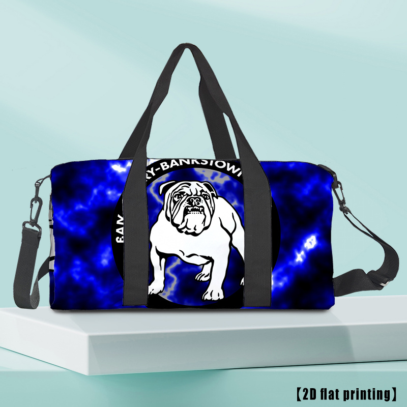 TEMU Bulldog, Unisex Travel Bag - Large 34l Capacity With Soccer Shoe Compartment. Ideal For The Gym, Commuting, Sports, Yoga, Camping, Travel,