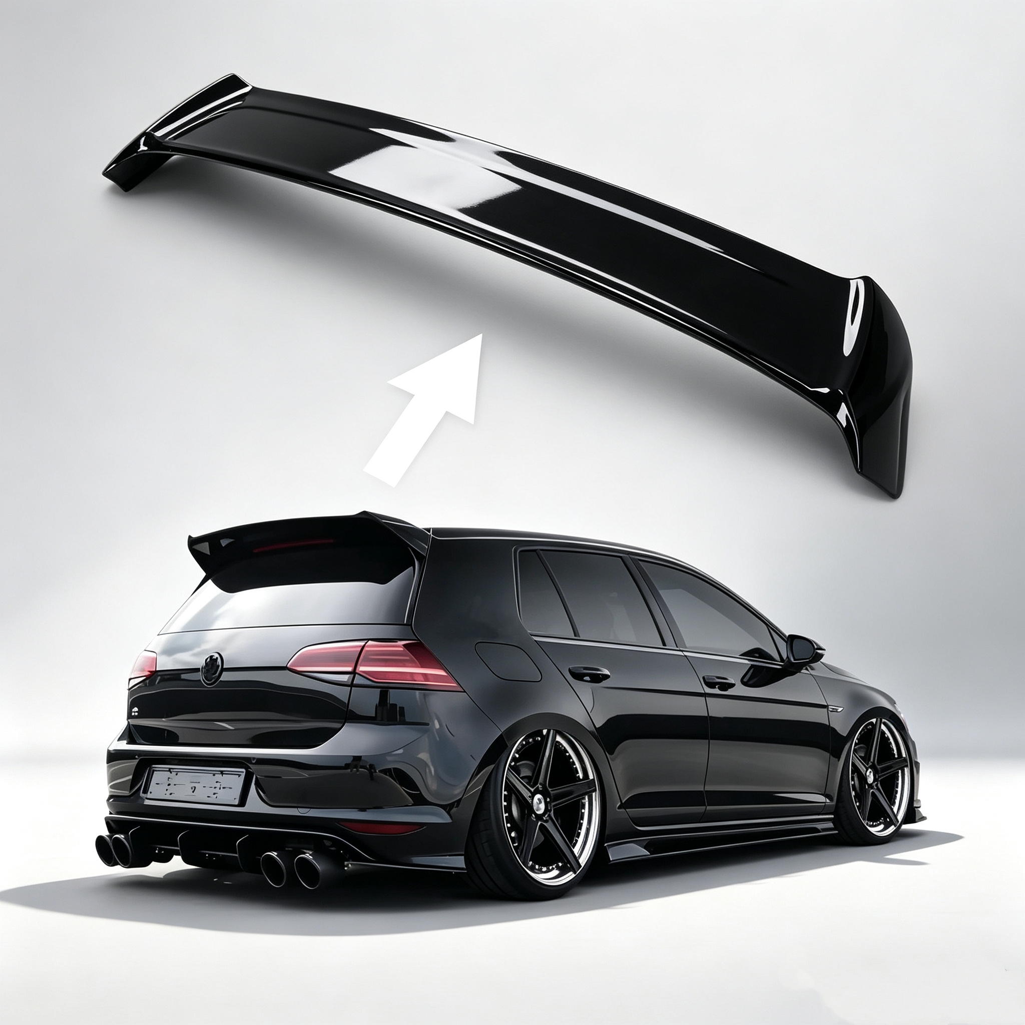 TEMU Gloss Zwart Osir Stijl Auto Achterklep Dakspoiler Vleugels voor VW Mk7.5 GTI GTD GTE R 2013-2020 Tuning Bodykits