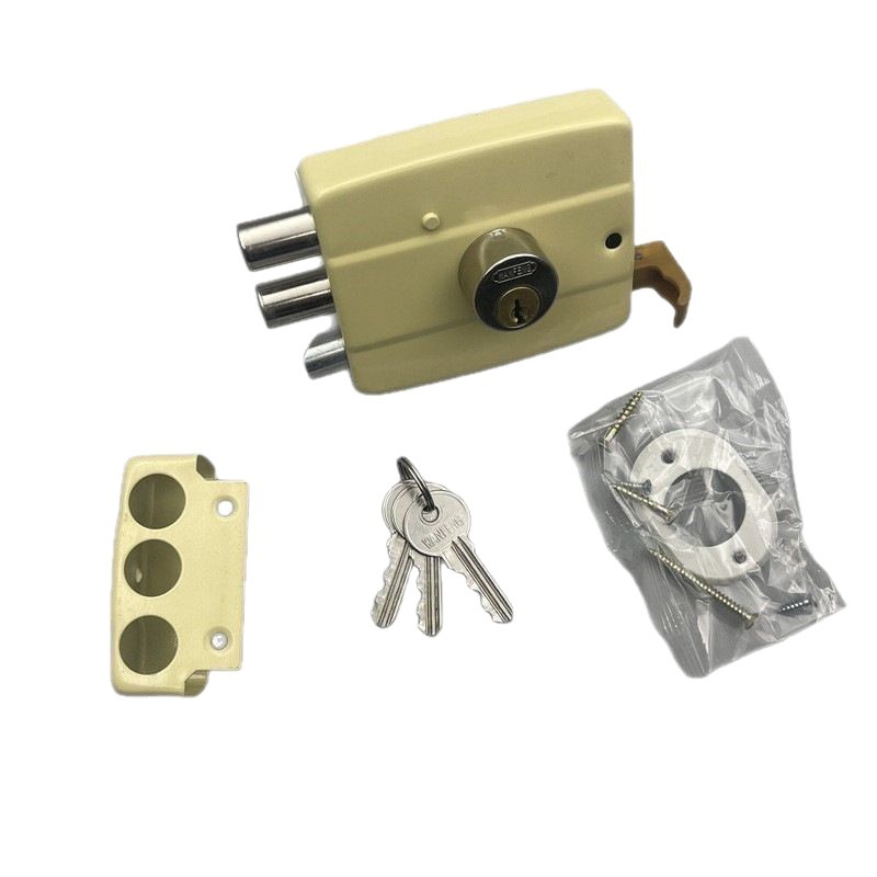TEMU 1 Set Of Yellow Anti-theft Door Locks With Key | Universal For Indoor And Outdoor Use, Special For Warehouse, Garage, Front Door, Reinforced