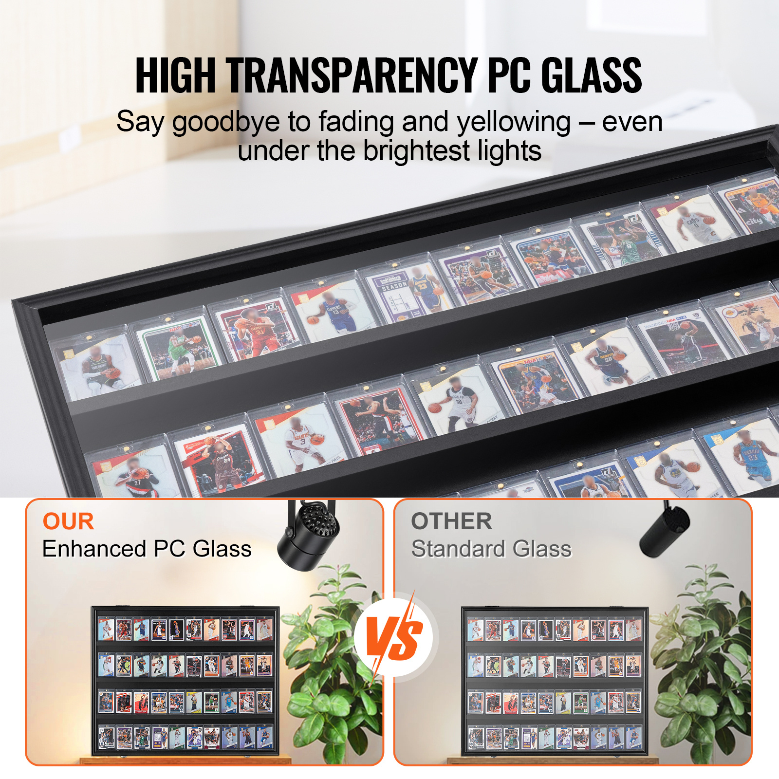 Wooden Baseball Card Display Case  Holds 30 Graded Cards, Wall Mounted,  Black