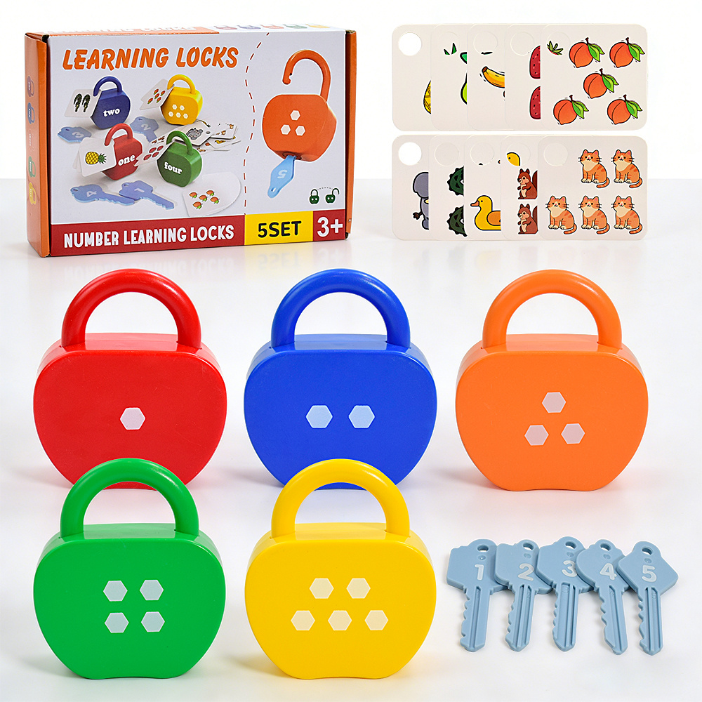 Matching Game Unlock, Key and Number Pattern Interactive Toy