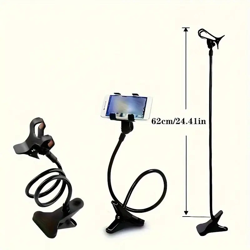 1 Soporte para Teléfono de Cuello de Cisne para Cama, Soporte para Teléfono Perezoso, Longitud Total 75.01 cm, Clip Ajustable 360°, Soporte Colgante para Teléfono, Adecuado para Cama, Escritorio, Todos los Teléfonos, Soporte para Teléfono de Noche, Accesorio de Escritorio, Brazo Ajustable, Diseño