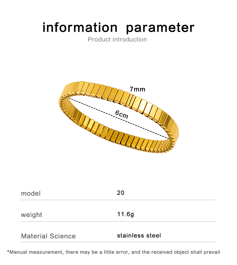 1pc titanium steel elastic bracelet 18k golden plated cute japanese korean style fashionable all match high end elastic wristband ideal for   gift   christmas suitable details 0