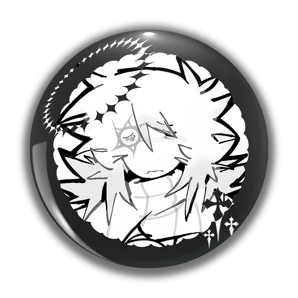 TEMU Men's Fashion Brooch/ Pin - Anime Cartoon Circular Badge - Unisex - Suitable For Fun Gifts Between Family, , - Suitable For Accessories Such As