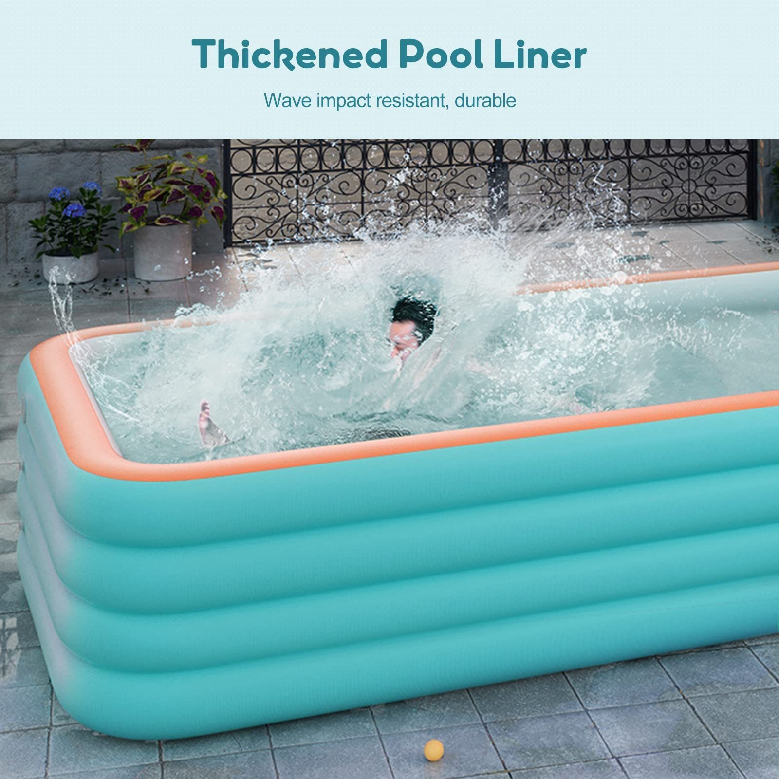 pool Tunearary 70.87 in. x 20.08 in. Outdoor Patio PVC Water Gray