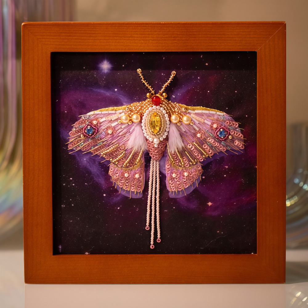 3D Starry Sky Moth Bead Embroidery Material Pack Kit