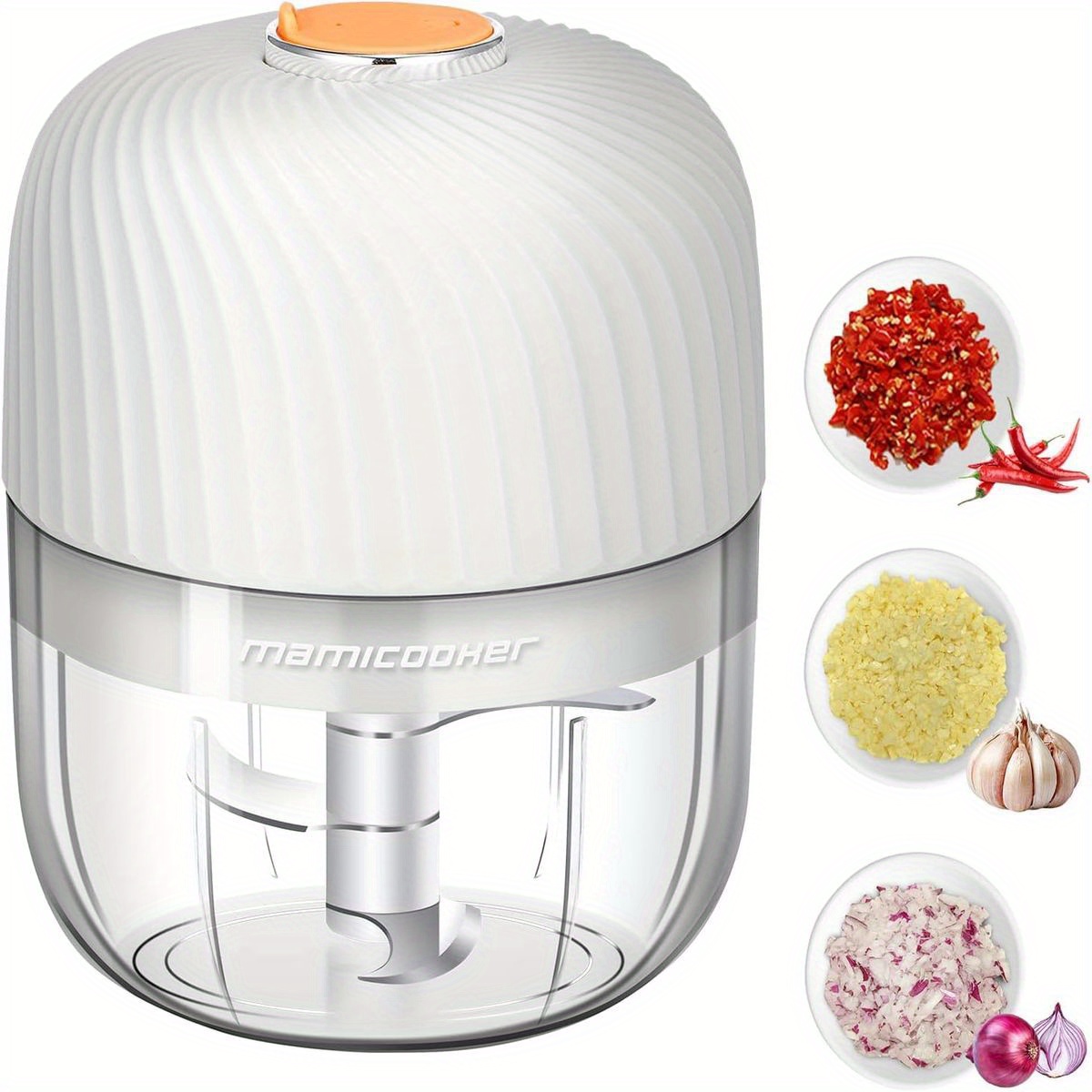 1-touch electric garlic  per with 8.45oz large capacity &   function ( /grind/mash/blend) - cordless mini food processor with usb-powered motor, 50-cut capacity, safety lock & bpa-free - compact portable design for vegetables, meat, ginger, chili, fruits - ideal for small kitchens & travel - 1-year   (30-day  ) - white & black options, mini garlic  per, garlic slicer thin cuts, garlic crusher plate, manual garlic press, garlic plate, Product details 0