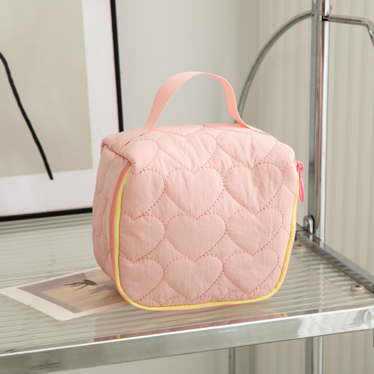 TEMU 1pc Of Cute And Fresh-style Makeup Bag, A Portable Travel Toiletry Pouch, Trip And Travel Storage Bag, Breathable And Wear-resistant, A Small