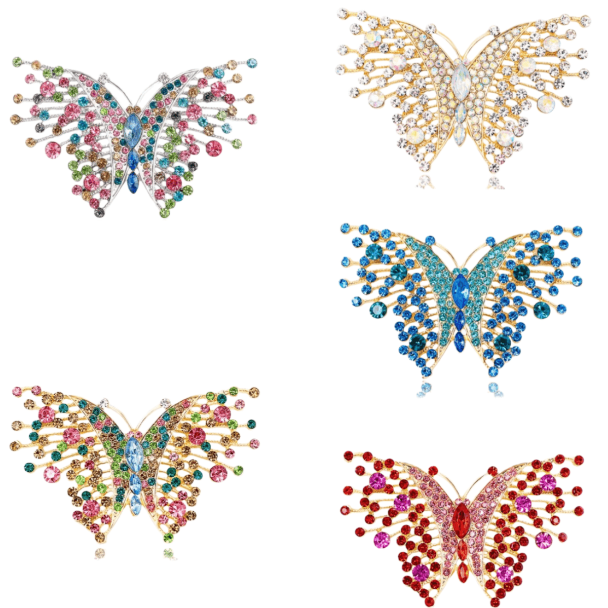 TEMU 5pcs Vintage Elegant Brooch With Sparkling Rhinestones, Unique Animal Lapel Pin For Fashion Accessories.