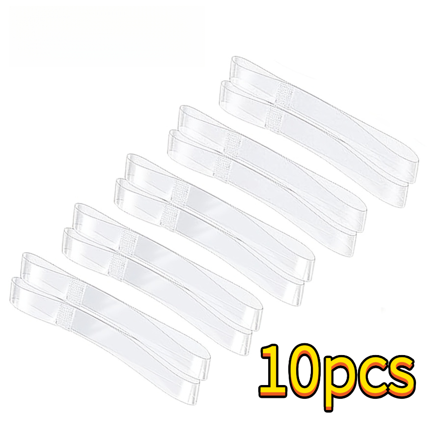 TEMU 10pcs Set Of Invisible Transparent Shoelaces, Anti-slip And Anti-drop Heel, , Soft And Comfortable, Universal For High Heels, Sandals, And Flats