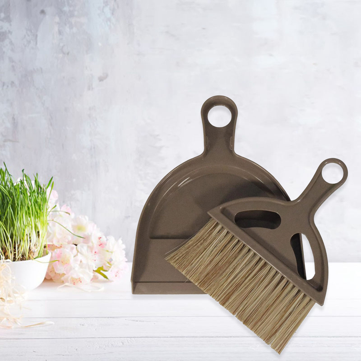 1pc compact & lightweight plastic broom and dust pan set with ergonomic handle & non-toxic bristles - mini sweeper for hard floors, kids, pets, home, car, camping -   dust pan and brush combo for small spaces, ideal for bedroom, living room, desk, and hardwood floors - durable & hygienic design with white bristles & clear dust pan for   cleaning, long handle dustpan and broom, tiny broom and distpan, foldable broom, chinese broom, hand broom Product details 4