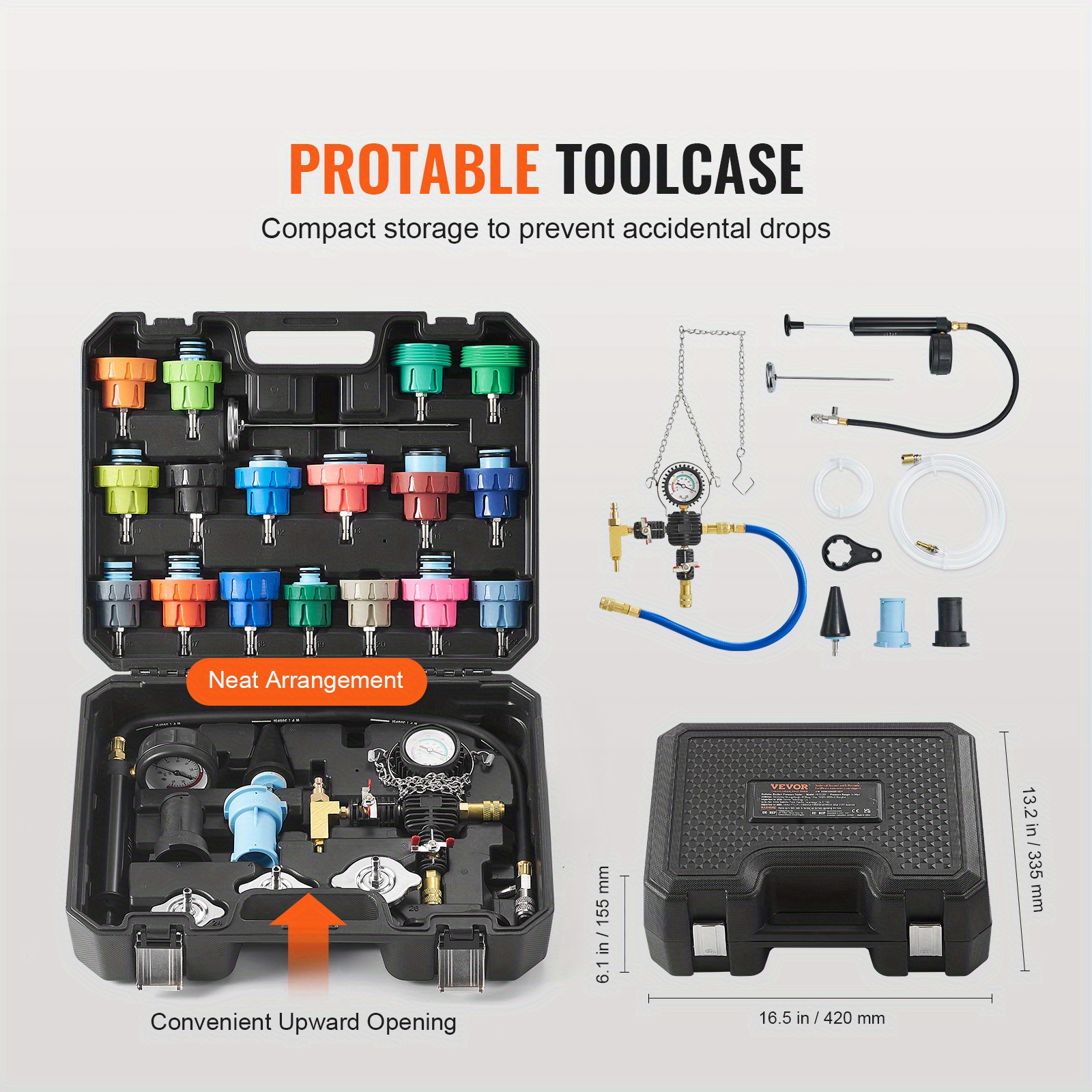 28Pcs Universal Radiator Pressure Tester Kit, Coolant Kit Coolant Vacuum Refill For Cooling System 4 I.1640068584