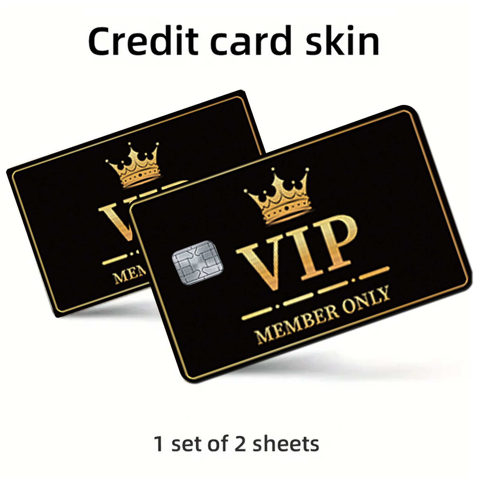 

2-pack Vip Only Credit Card Skin, Pvc Ultra-thin Waterproof -resistant Non-slip Stickers, Hand Washable, No Residue Decal For Credit/debit/transportation/key Cards