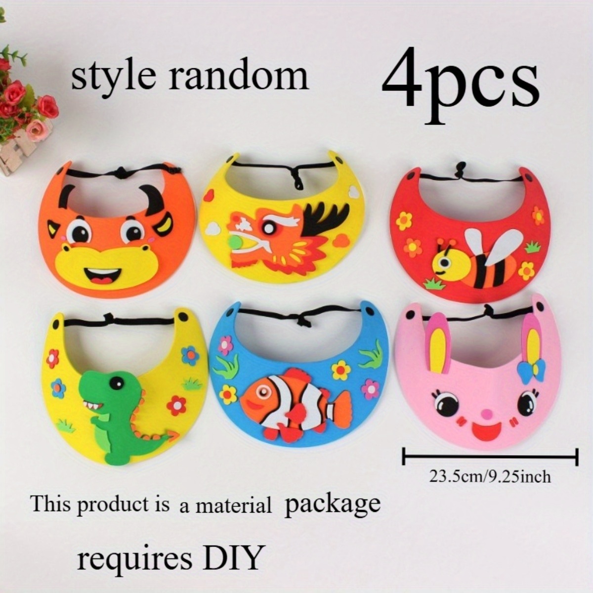 4pcs Cartoon Hat, Party Photo Booth Equipment
