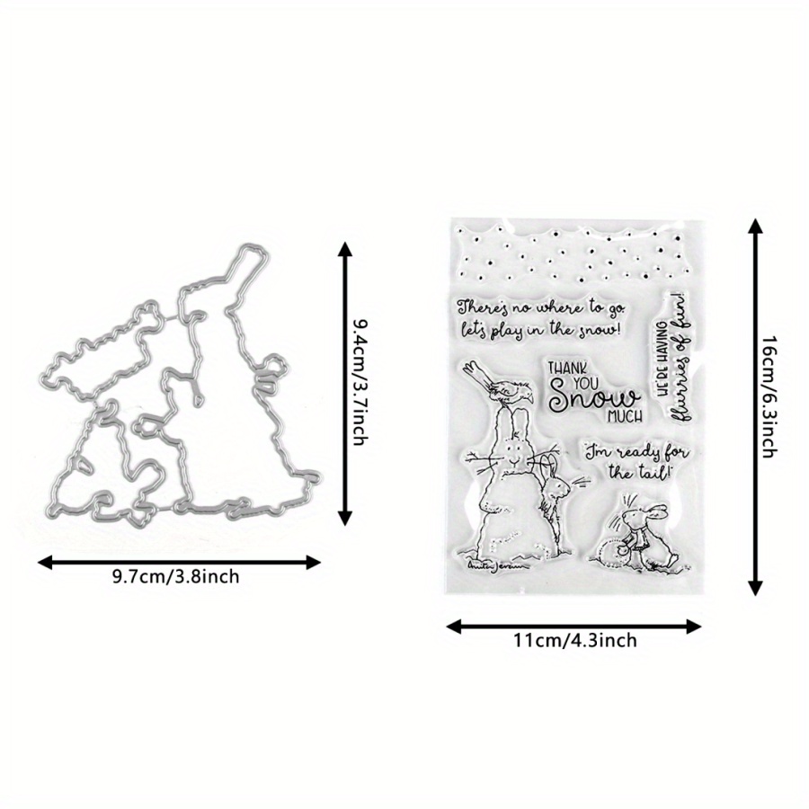 Image of Christmas Theme Clear And Metal Cutting Dies Set，snowman Template Mould Art Decoration, For Diy Craft Making Card Album