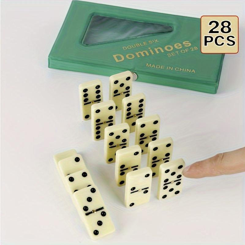 28pcs Plastic Domino Set, Classic Flip Chess Game - Interactive Play, Gatherings, Parties, Home Fun - For Teens & Adults 14+ -  With Storage Box - Perfect Gift for Family & Friends