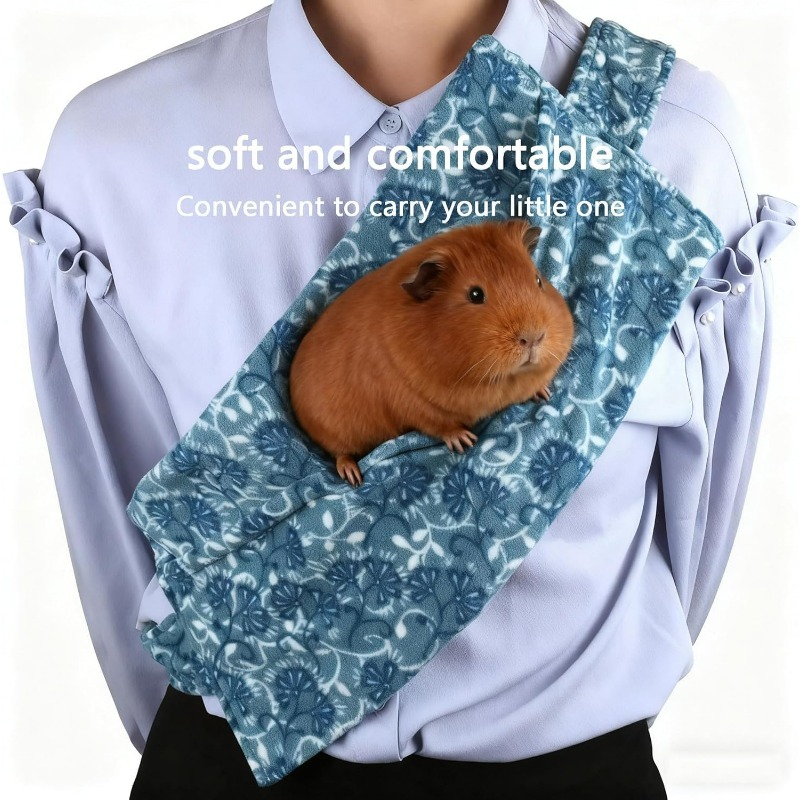2-in-1 Guinea Pig Carrier Sling & Backpack Suitable for Safe Pet Travel, Adjustable Soft Bonding Carrier with Shoulder Strap, Comfortable Carrier Suitable for Vet Visits, Bonding Pouch for Guinea and Small Animals (No Revision Needed)