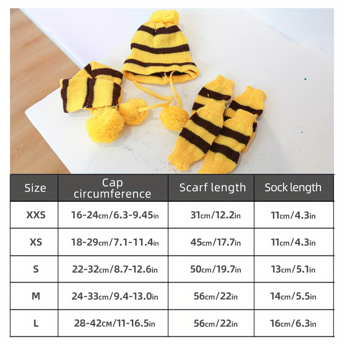 3pcs Scarf Bootie Hat Set for Small Dogs