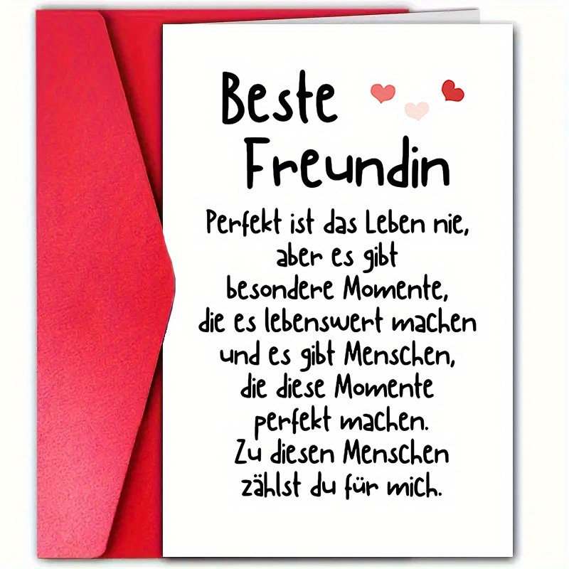 E-shop Die schlicht gestaltete deutsche Freundschaftskarte (12 cm x 18 cm) wird mit einem Umschlag geliefert und ist für einen Mitschüler, eine