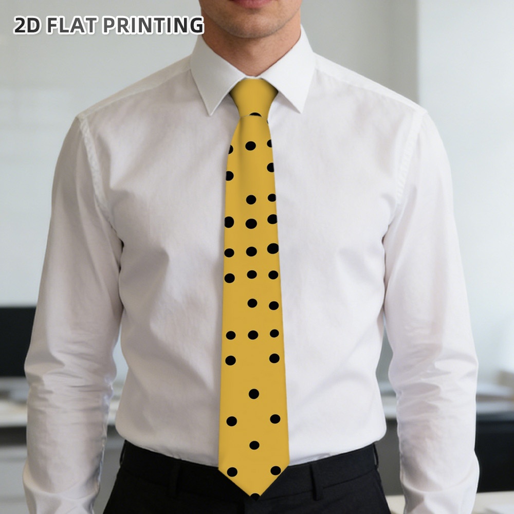 TEMU 1pc Printed (2d Flat) Tie, On , Versatile For Weddings, Gatherings, And Daily Wear, To Themed Activities, Ideal Present For Family And