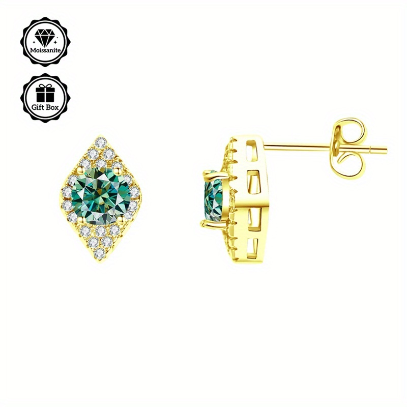 Minimalist Eye-Shaped Moissanite Stud Earrings Set