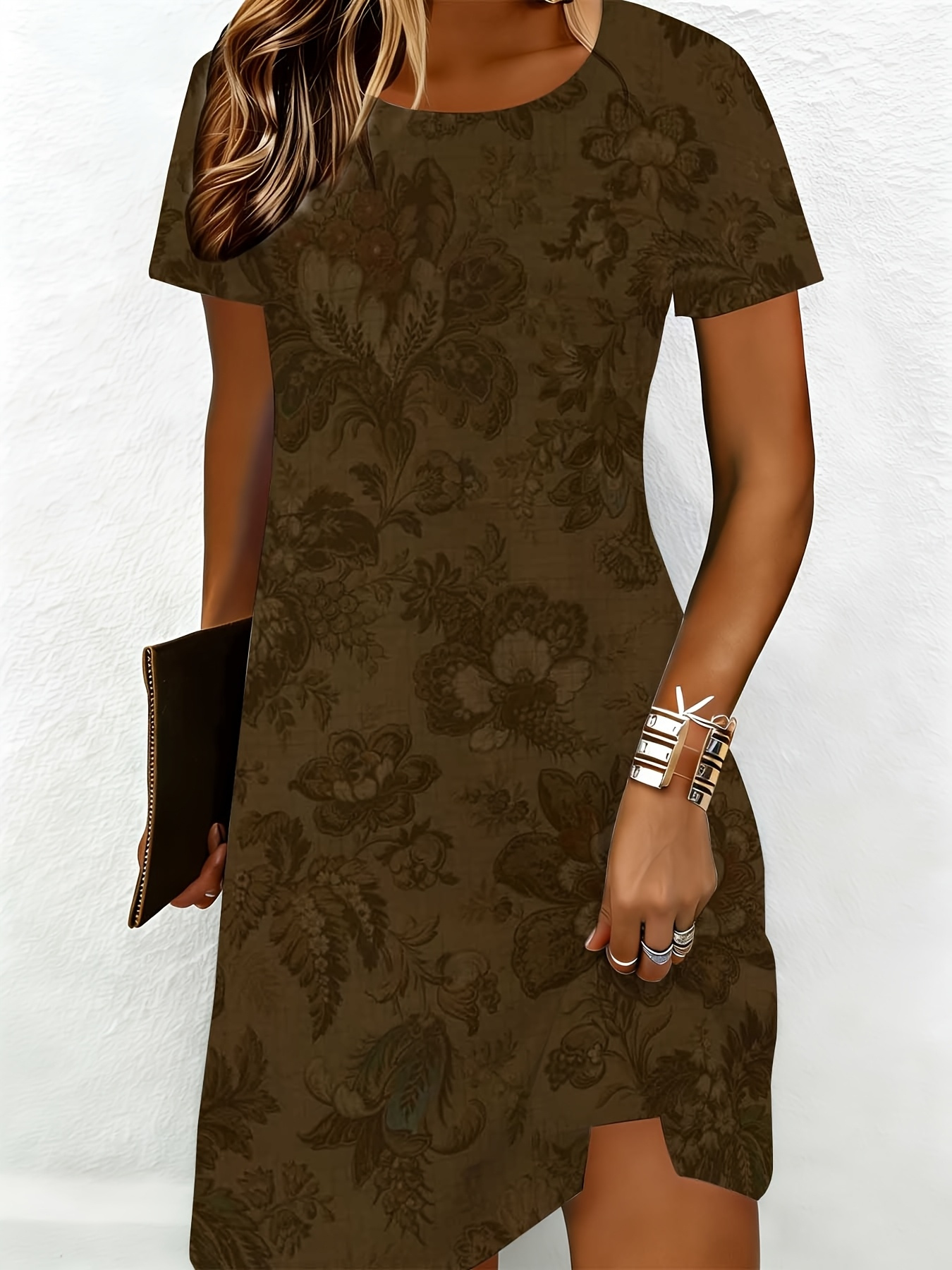 slim fit dress slacks Elegant Olive Green Pleated Fitted Dress for Women main image 0