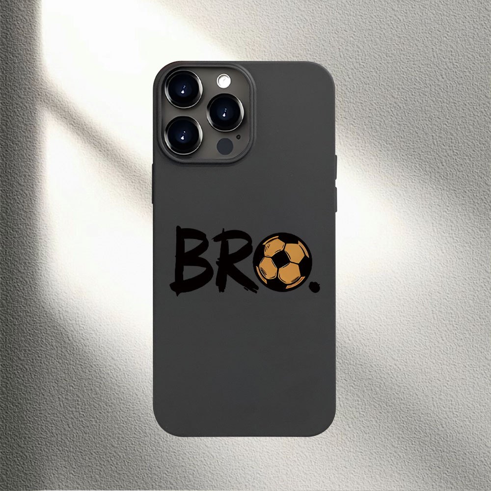 TEMU Football Alphabet Pattern Phone Case, Black Matte Texture, Suitable For Iphone Pro 17promax 11 12 13 Pro Max Xr X/ Mini Models, For Boys And