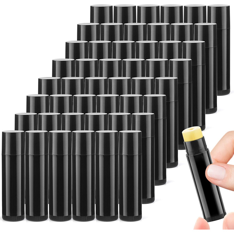 TEMU 100 Sets Empty Lip Balm Tubes Bulk Round With Caps For Diy Lipstick Homemade, And Homemade Solid Perfume, 5 Ml/clear, 100 Tubes And Caps