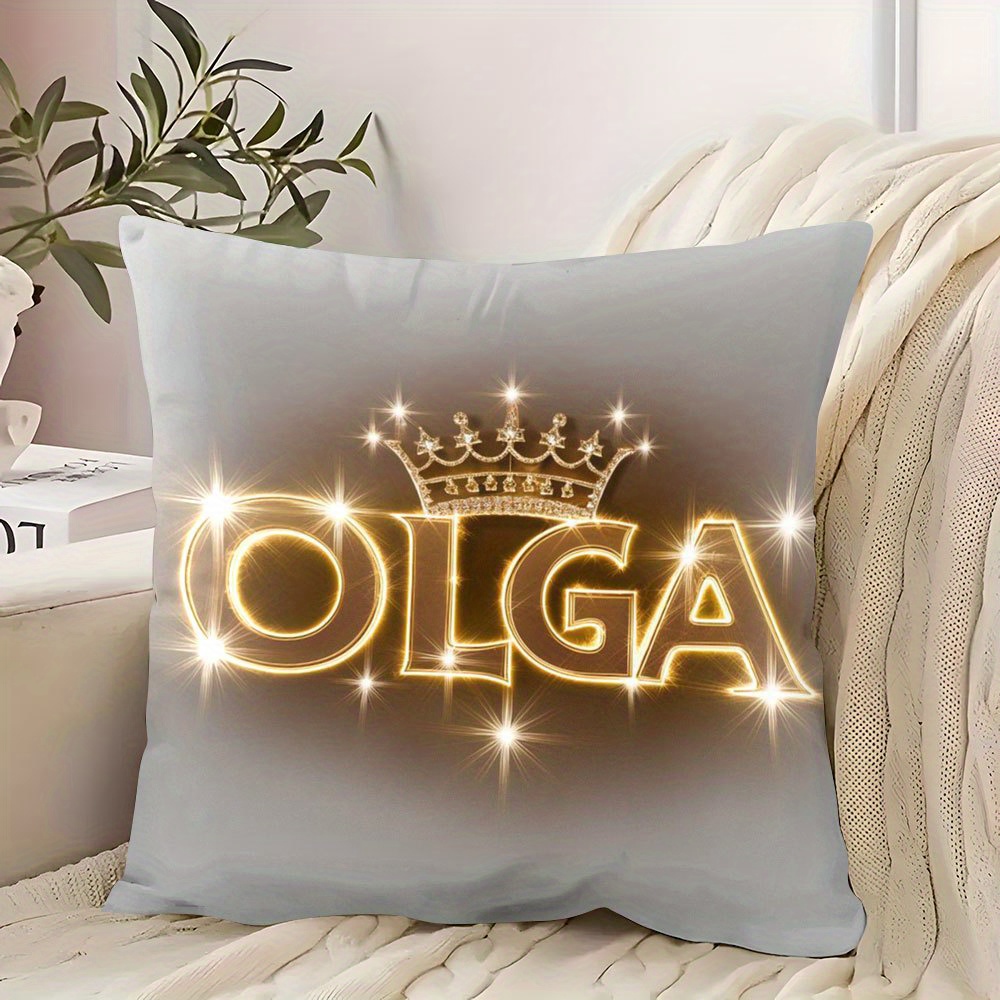 E-shop 1 Stück Böhmischer Stil OLPA Krone & Sterne Kissenbezug - & Dekor, Weicher Polyester Quadratischer Bezug Geeignet für Schlafzimmer, Wohnzimmer