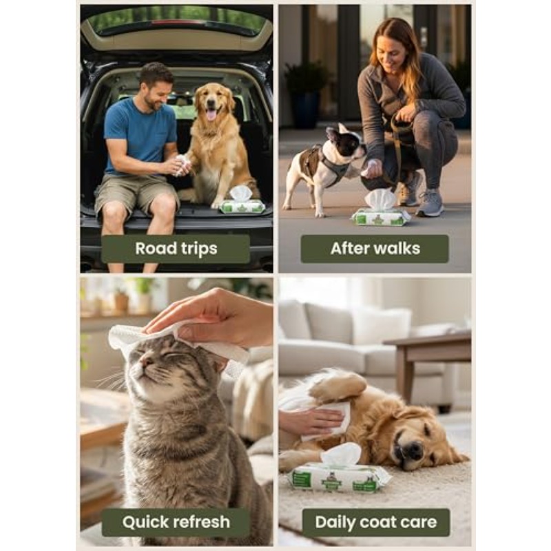 Pogi's Hypoallergenic Dog Wipes Suitable for Paws, Body & Butt Cleaning, Hydrating Suitable for Breeds, Sensitive Skin, Fragrance-Free, Gentle for Puppies & Dogs, -the- Pet Care