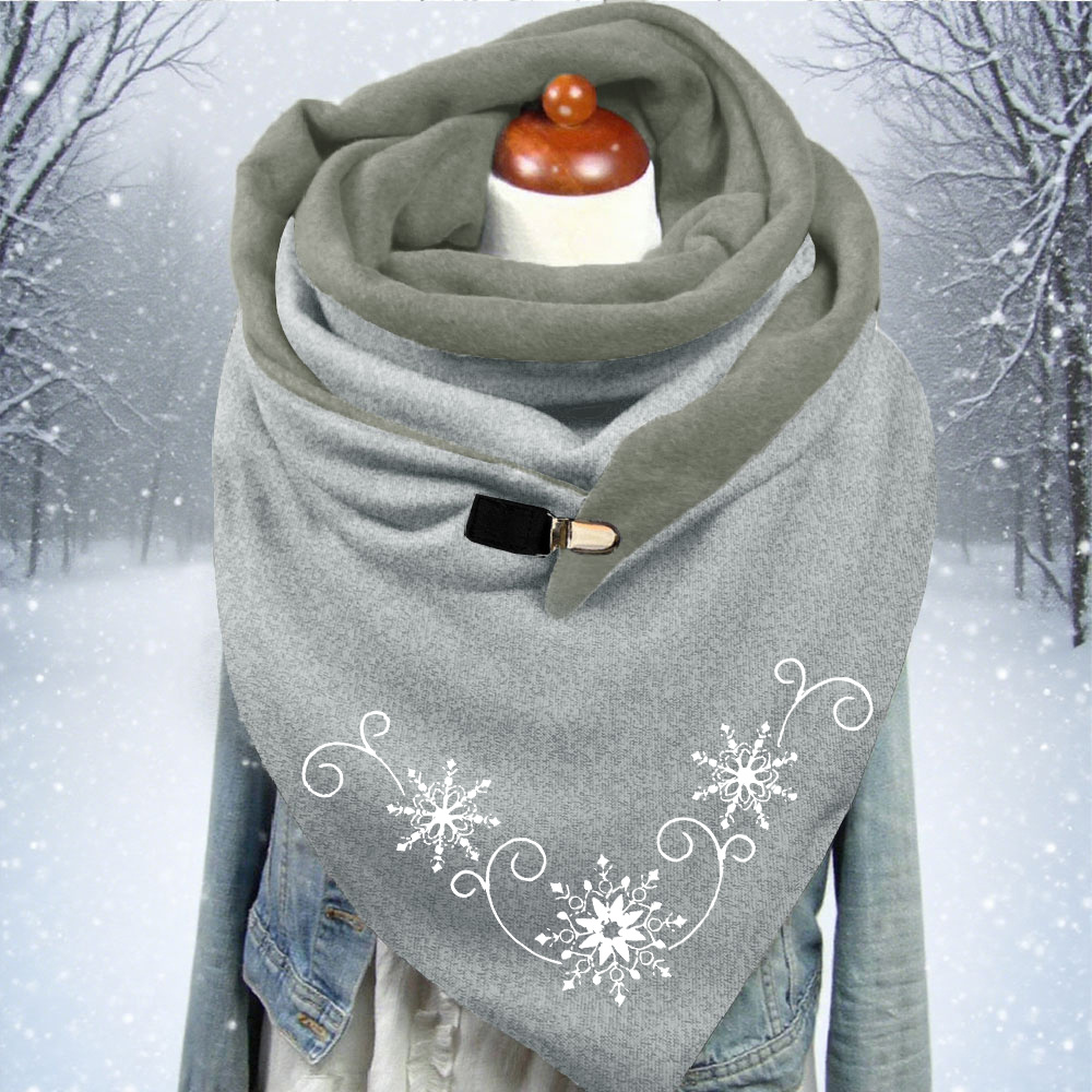 Fashionable Design Snowflake Print Neck Warmer, Your Neck Warm, Soft And Comfortable, Color- Windproof And Cold-resistant, Warm Triangular Scarf