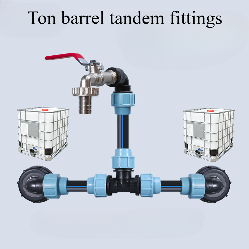 

Ibc Ton Barrel Adapter Kit, Zinc Alloy Garden Hose Fittings, With Dual Elbow And Tee Connectors, For European And American Coarse Thread