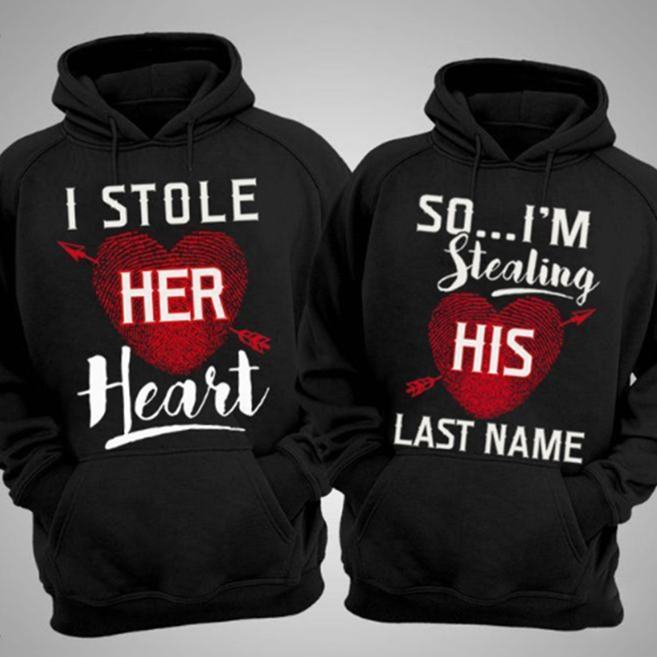 

1pc Valentine's Day Couple Outfit I Stole Printed Couple Hoodie With Kangaroo Pocket And Plush Casual Long Sleeved Hooded Sweatshirt, Suitable For Outdoor Use