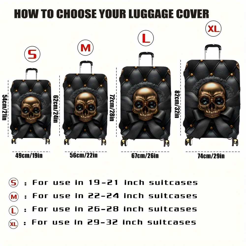 TEMU Jit1pc Stylish Creative Printed Travel Luggage Cover, Luggage Protector, Decorative Luggage Cover, Washable Luggage Cover, Travel Accessories;