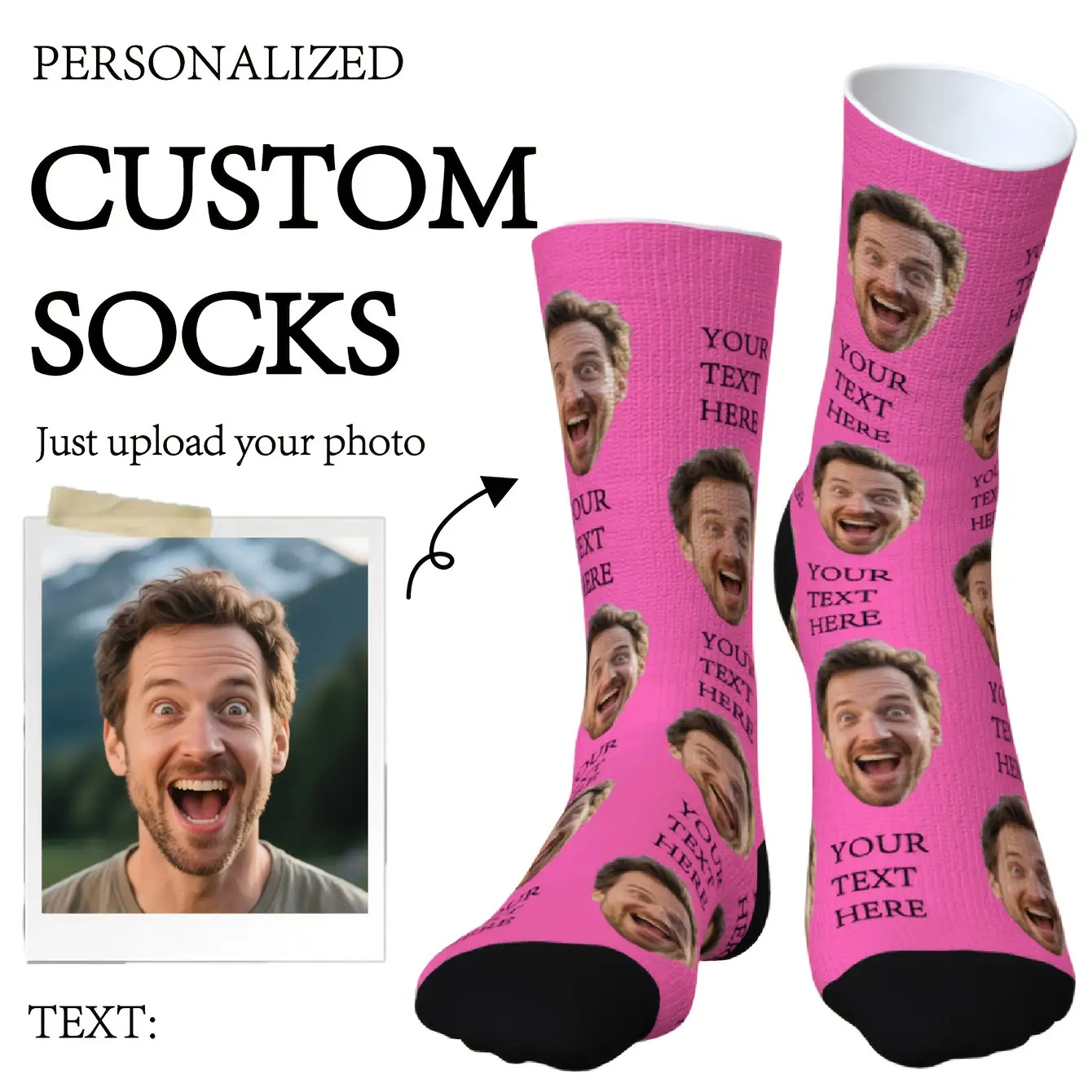 E-shop Ein Paar personalisierte Socken, passend als Unisex-Geburtstagsgeschenk geeignet. Mit stilvollen Mustern Motiven für Männer oder Frauen – diese