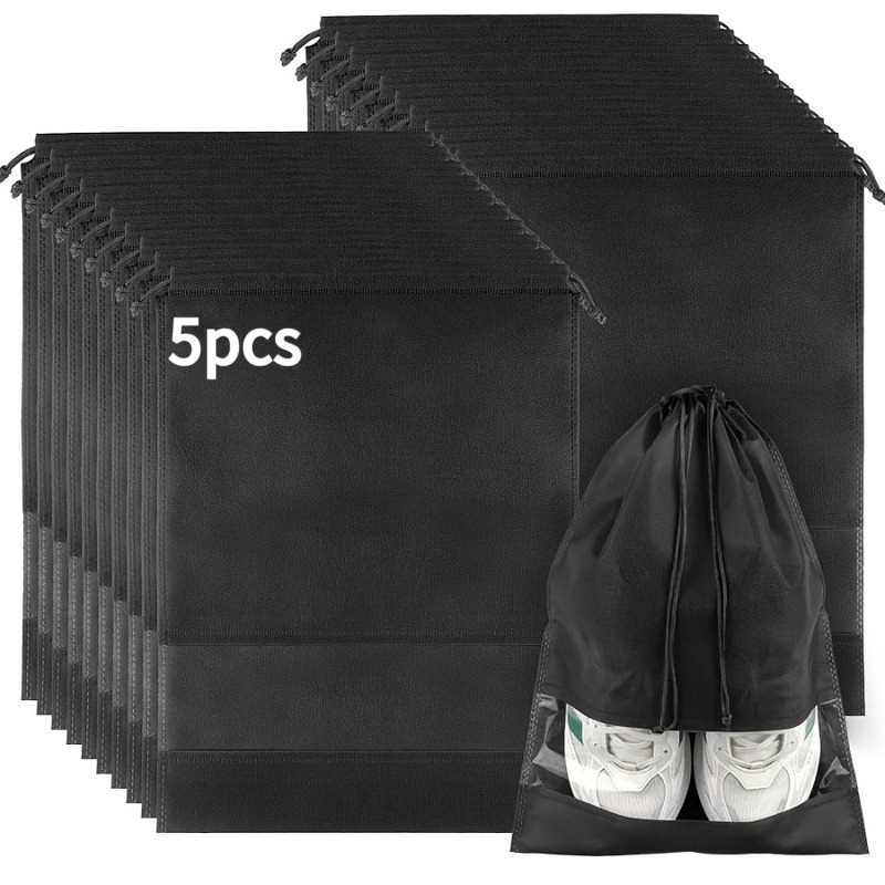 E-shop 5-teilig/Tragbare Reise-Schuhbeutel, Platzsparende Schuhaufbewahrungstasche mit Staubschutz-Zugband, geeignet für Schlafzimmer, Wohnzimmer,