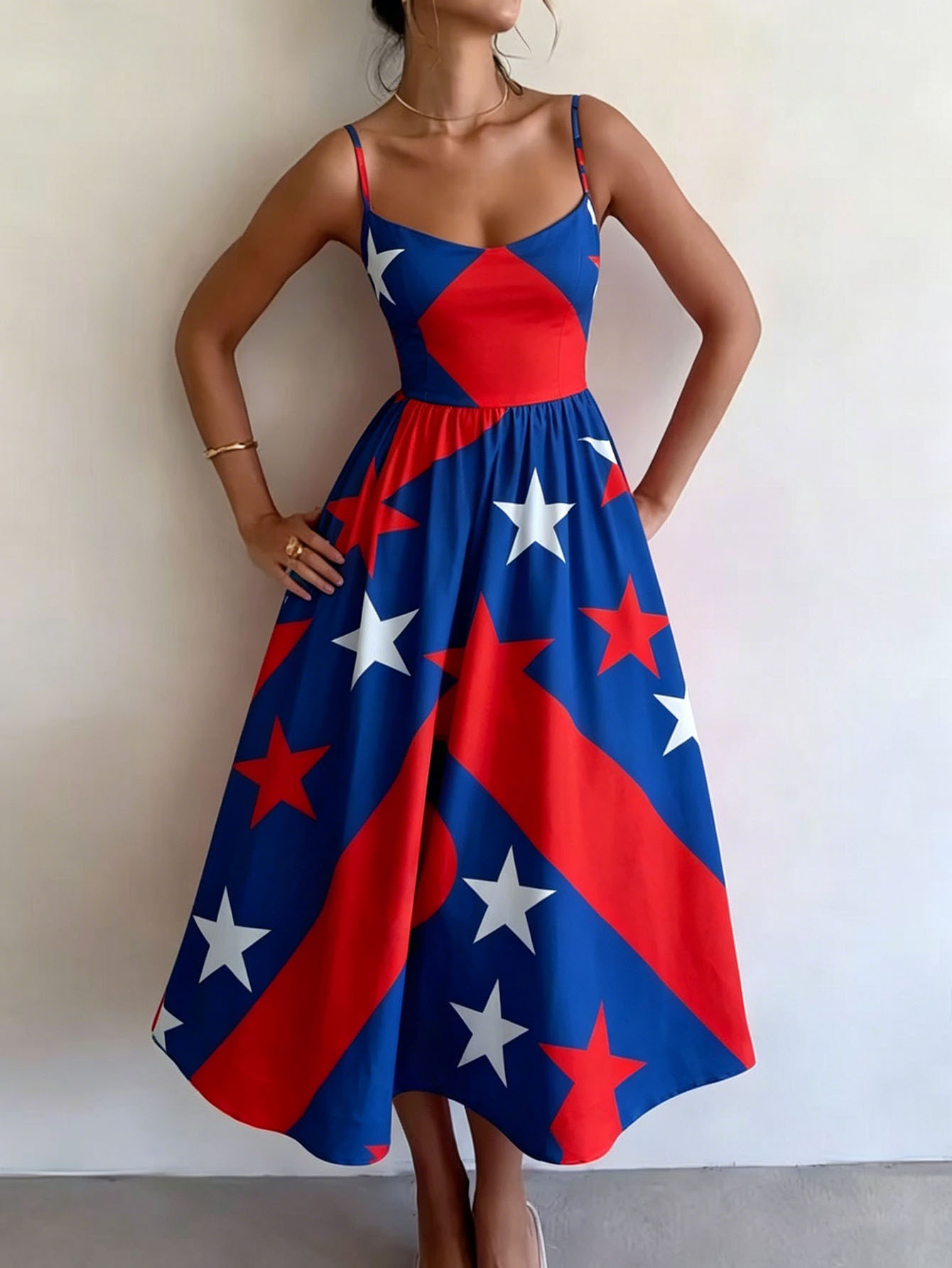 red and white dress sold on Temu United States