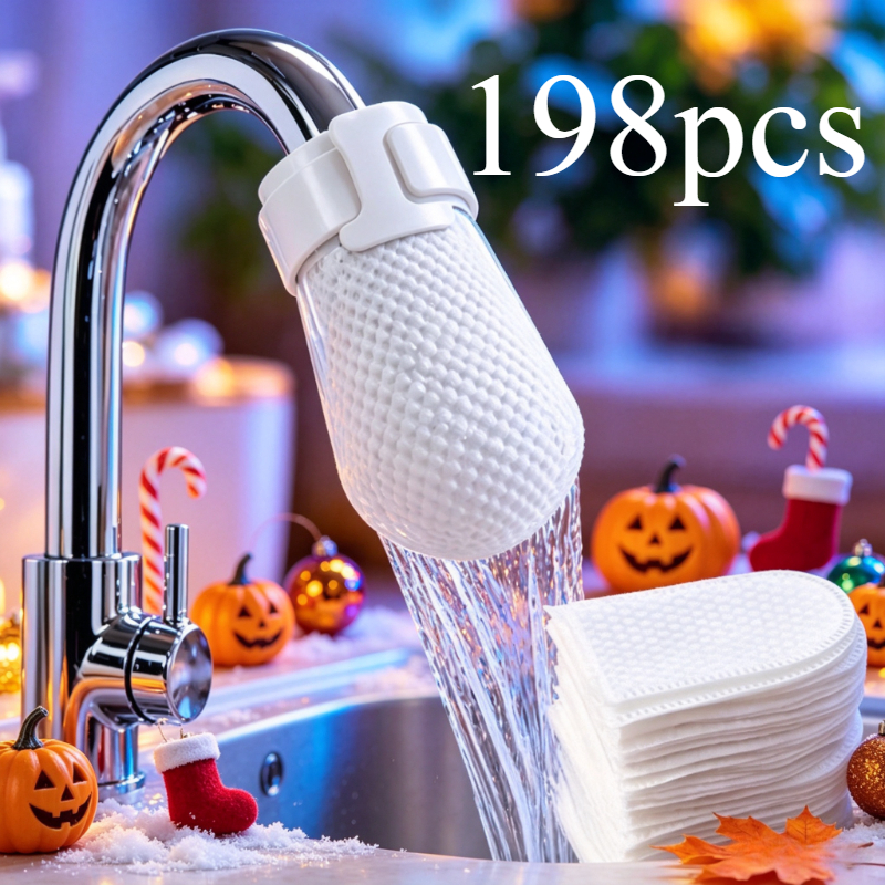 TEMU 198 pièces 180 cartouches filtrantes + 18 sangles, filtres universels pour cuisine et salle de bain, installation facile pour éliminer la