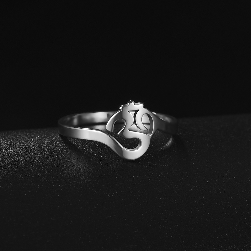 Stainless Steel Hindu Yoga Om Aum Ring